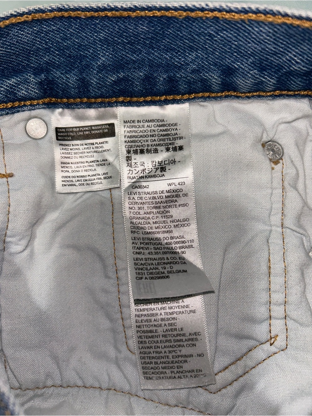 Levi's Distressed Blue Denim Cutoff Shorts size 27 - Picture 7 of 8